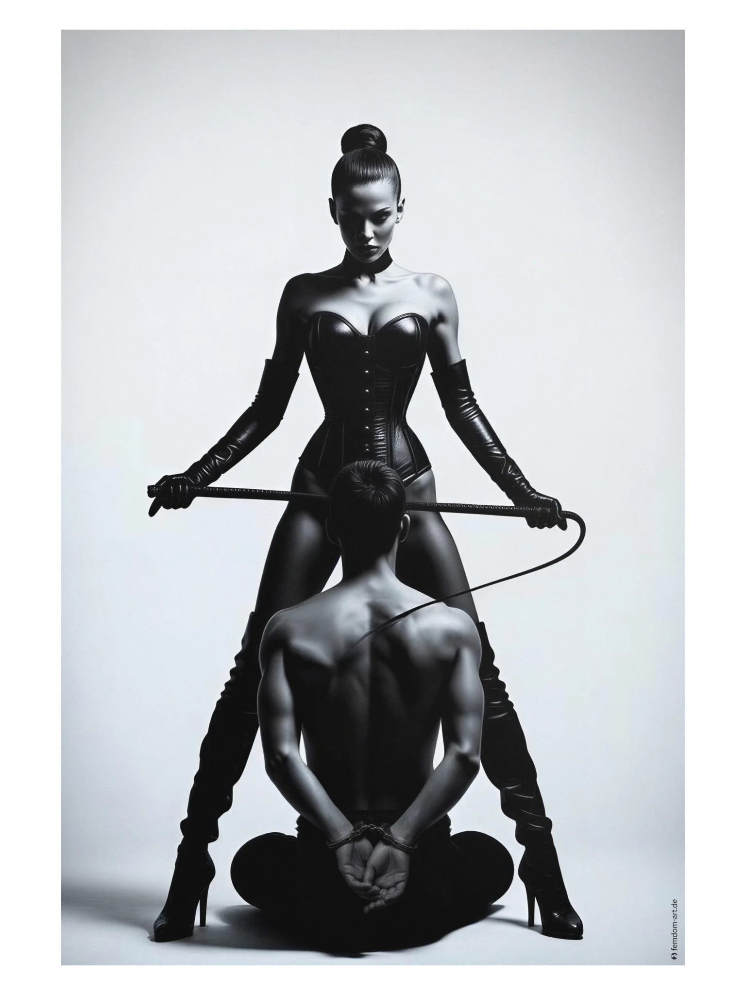 Femdom Poster - Vertrauen und Kontrolle – Monochrome Dominanzkunst product image (2)