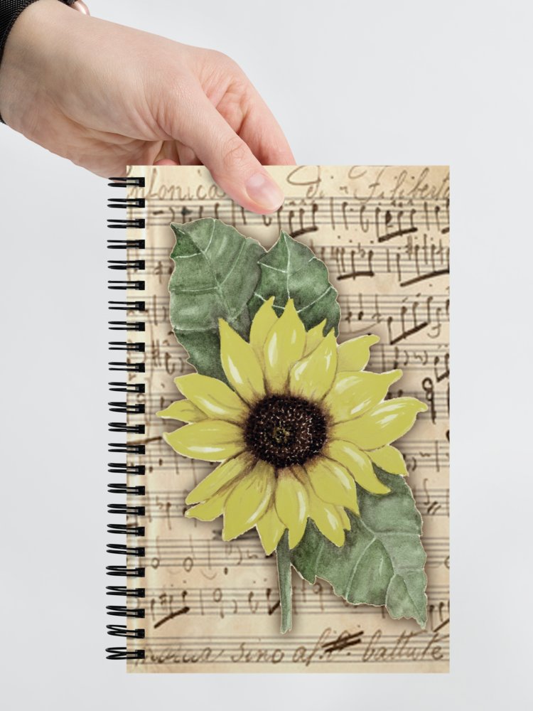 Distressed Watercolor Sunflower Print on Sheet Music product image (6)