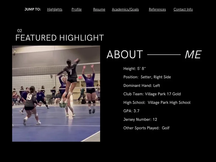 Athlete Recruiting Website Template, Create Your Own Player Profile Link (No Subscription, Canva Editable) product image (2)