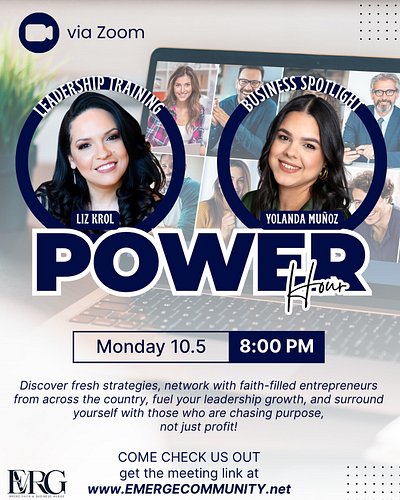 ✨ THIS MONDAY—COME EXPERIENCE THE POWER HOUR! ✨

EMERGE Partners & Friends, you’re invited to pull up a virtual seat for an e...