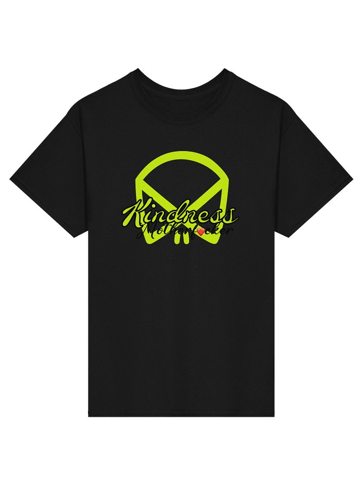 KINDNESS MOTHERF❤️CKER BOBUTAH SKULL LOGO (Neon & Black Script Tee) product image (4)