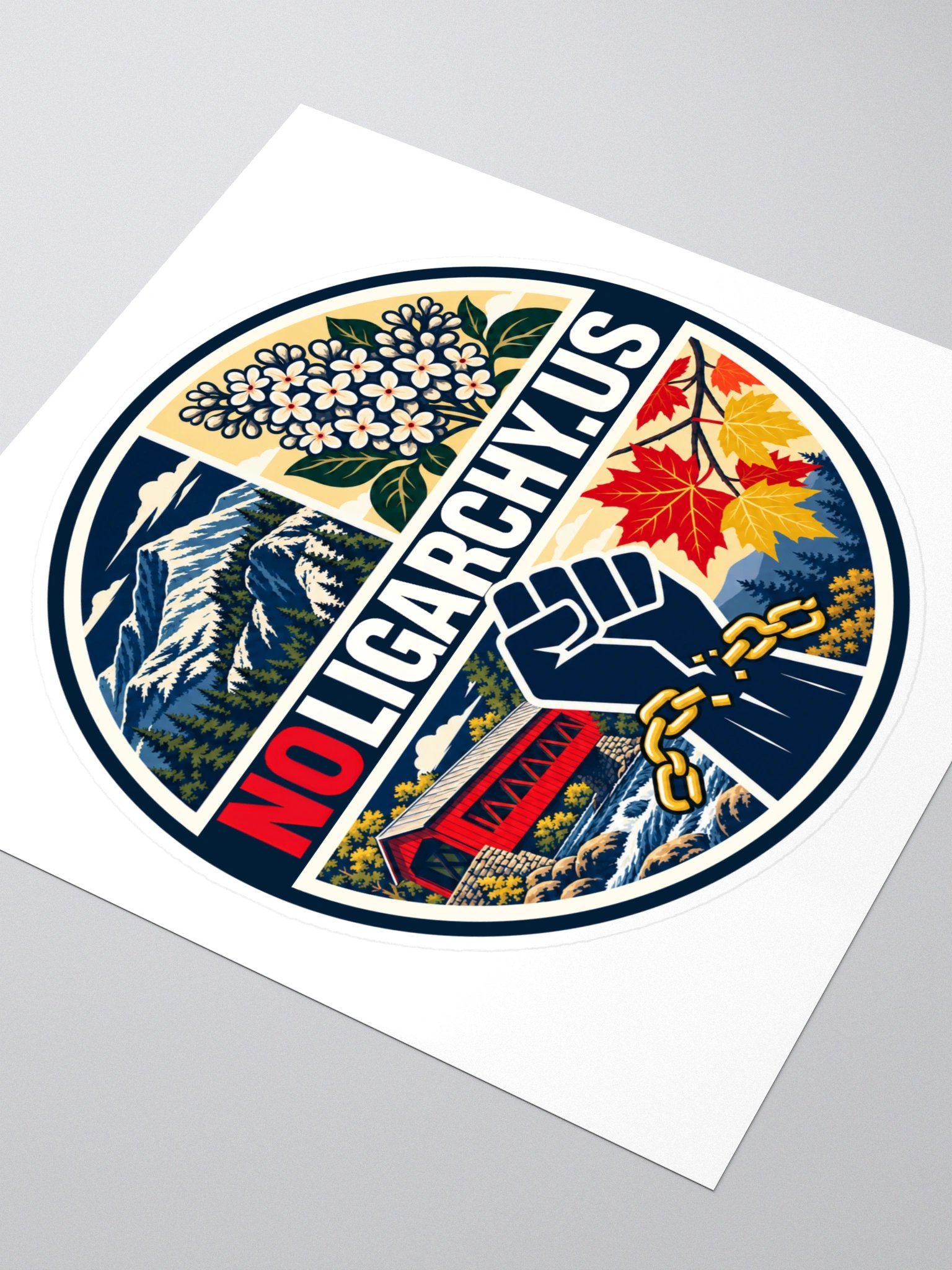 New Hampshire NOLIGARCHY.US sticker product image (3)