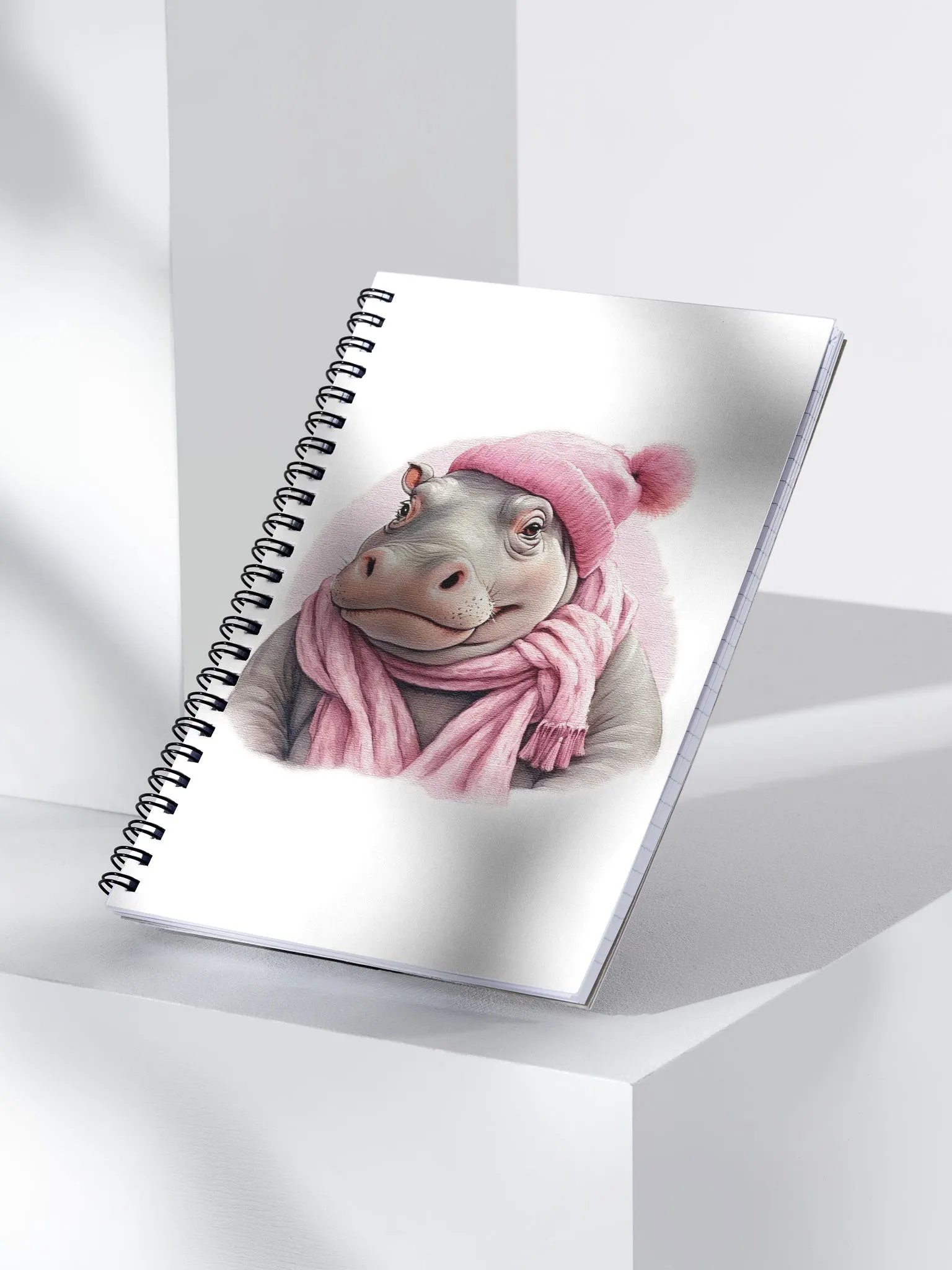 Adorable cute Hippo wearing a pink hat and scarf product image (3)