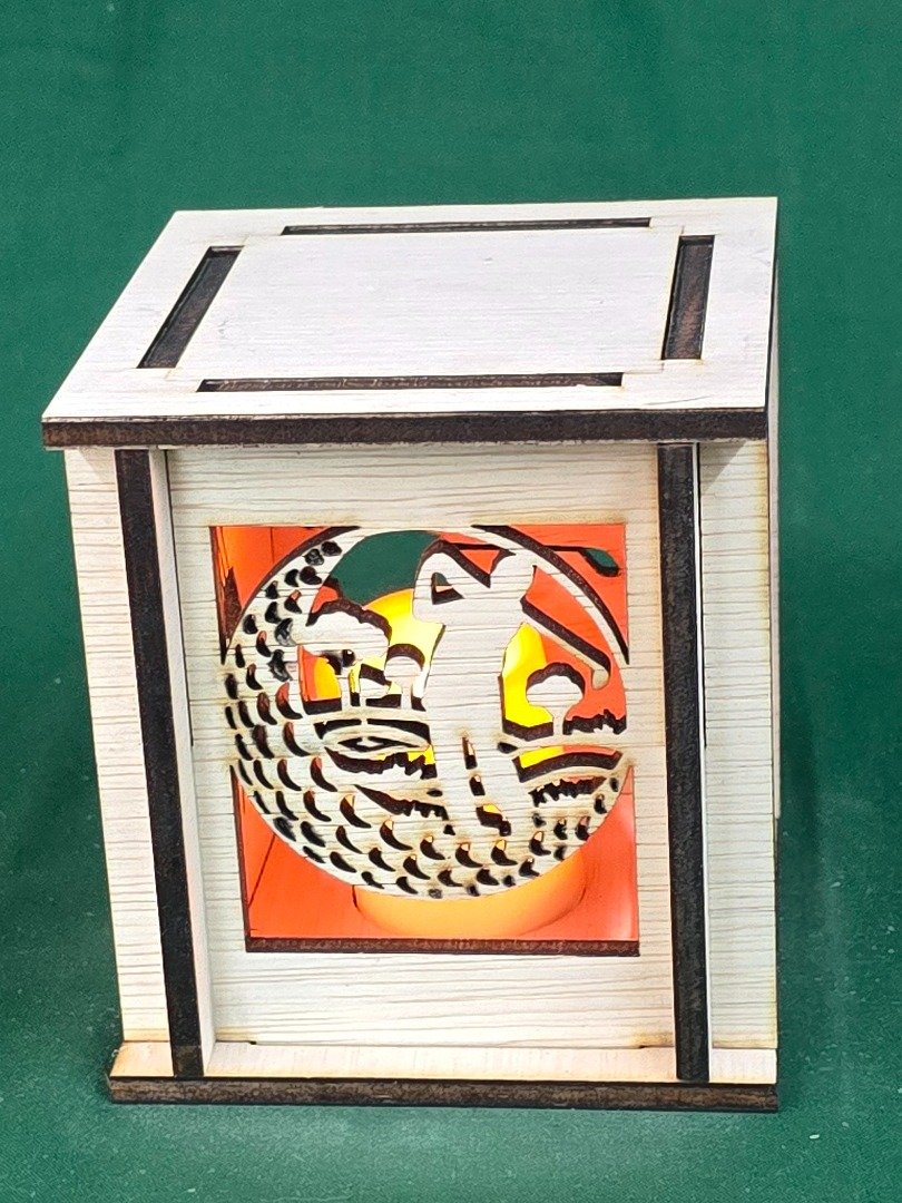 Custom Made-to-Order Wooden Golf Silhouette LED Lantern product image (1)