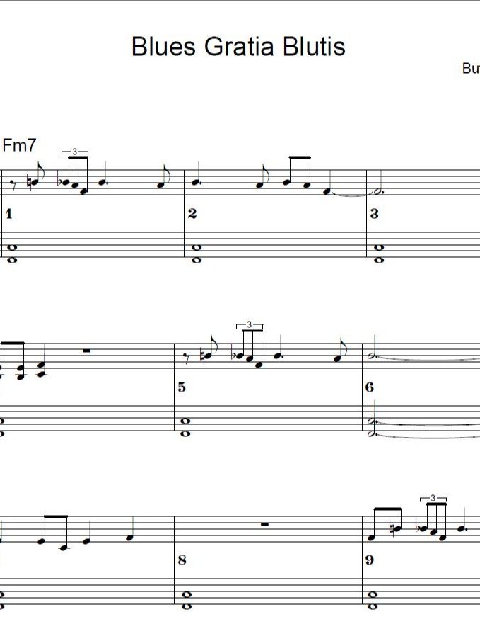 Blues Gratia Blutis - Blues piano - Piano sheet music product image (1)