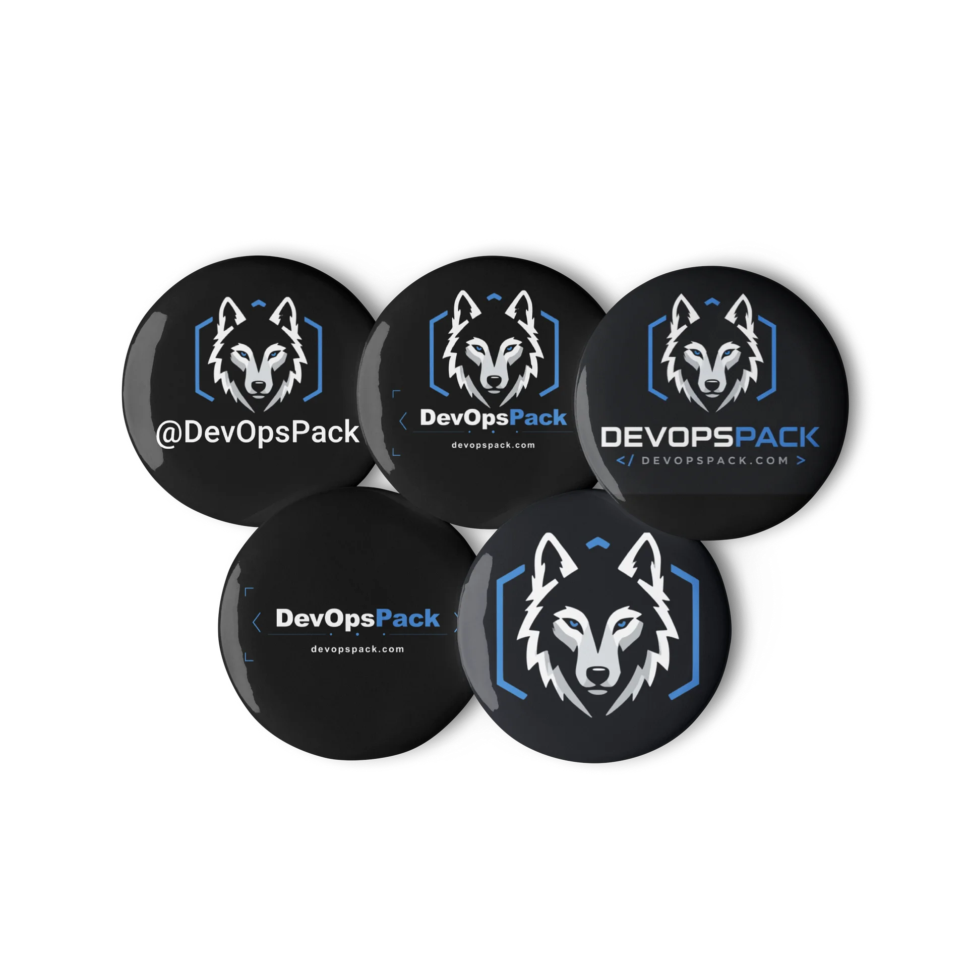 Blue Wolf Emblem Pin Button Set product image (3)