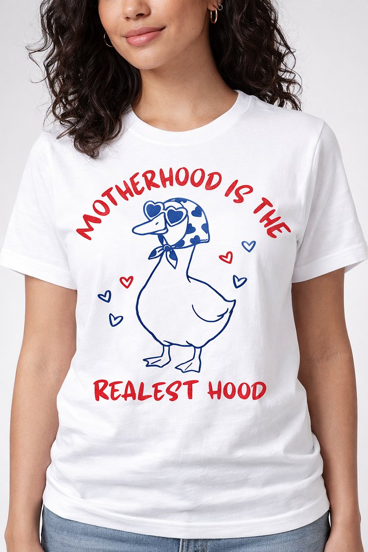 Motherhood Is The Realest Hood Shirt - Funny Retro Duck Mother's Day Tee product image (2)