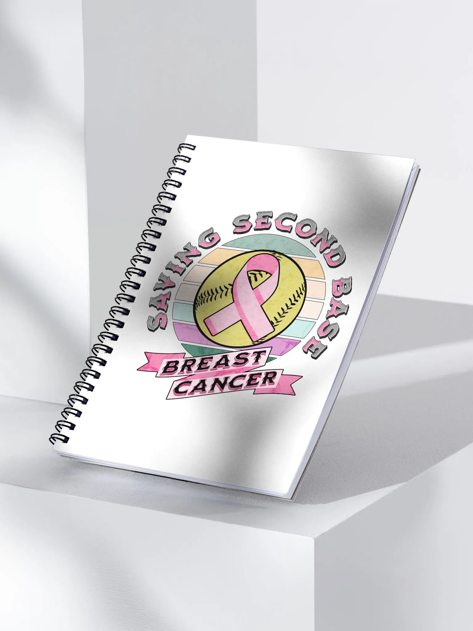 Saving Second Base Breast Cancer Softball Notebook product image (3)