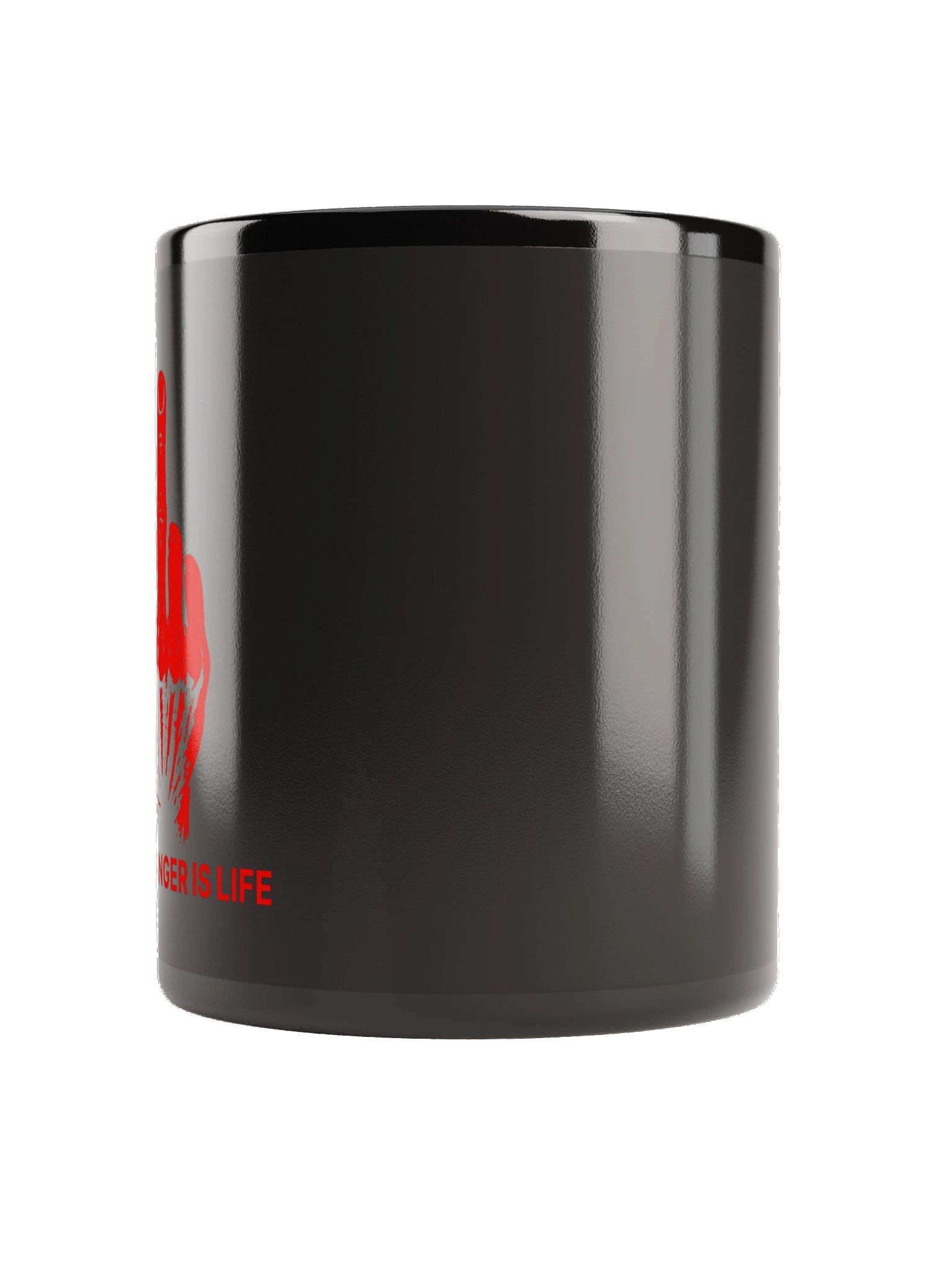 No ShopCo Middle Finger Black Glossy Mug - Red Artwork product image (8)