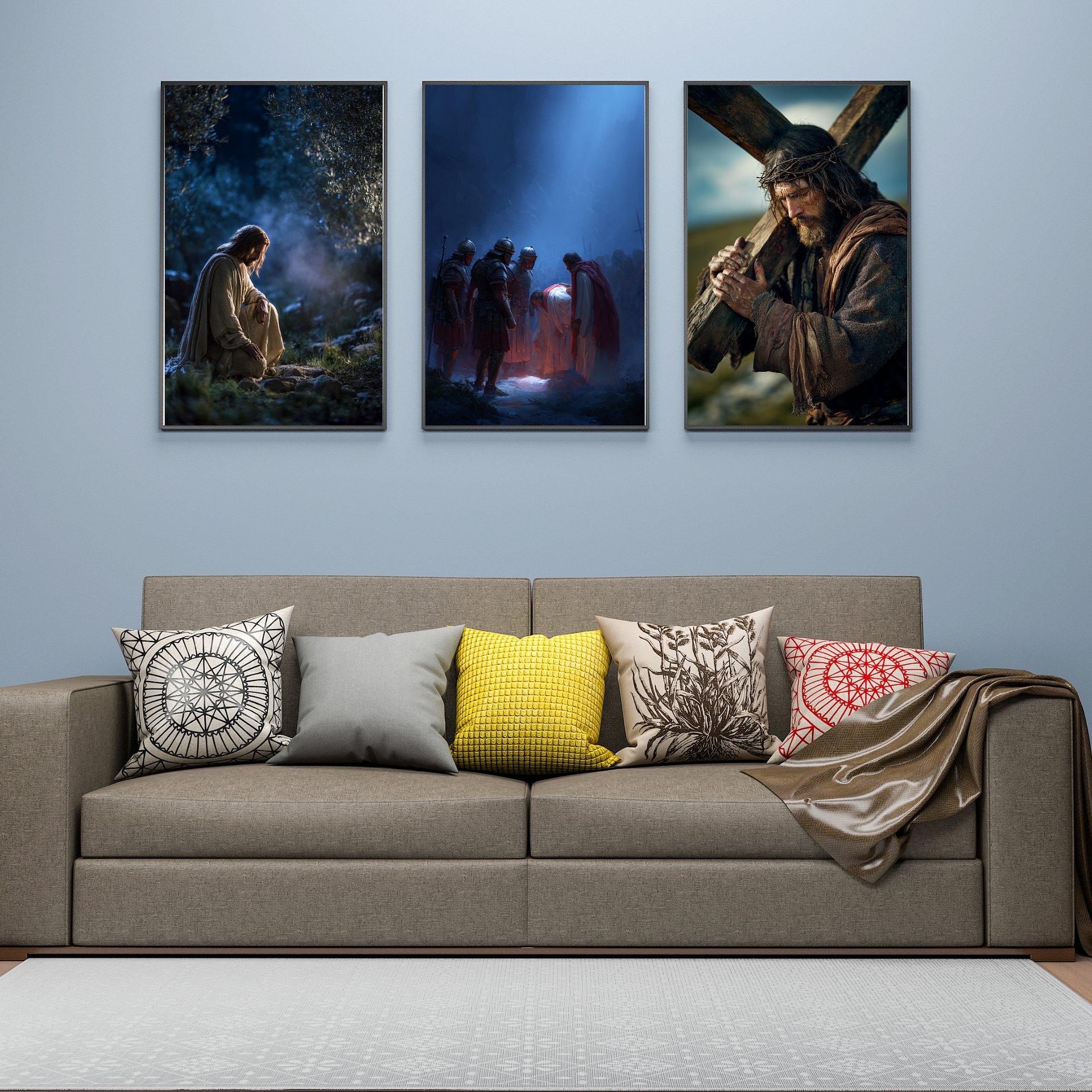 Jesus Crucifixion Wall Art Set | 5-Piece Christian Decor Printable product image (6)