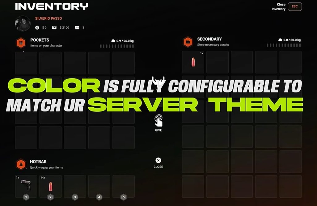 Ox-Inventory Redesign | FiveM Script | Sleek & Customizable | [ESX, QBox] product image (1)