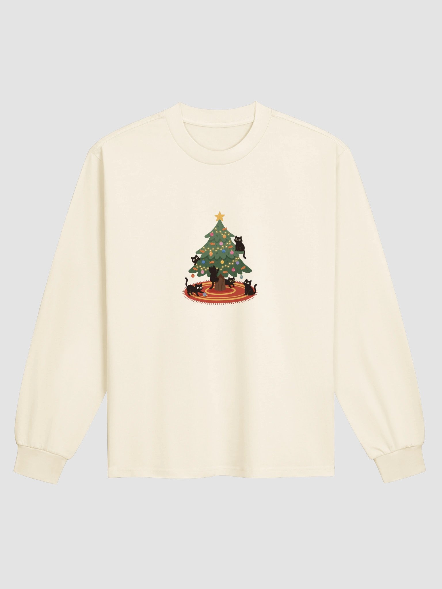 Black Cat Christmas Tree Sweatshirt product image (42)