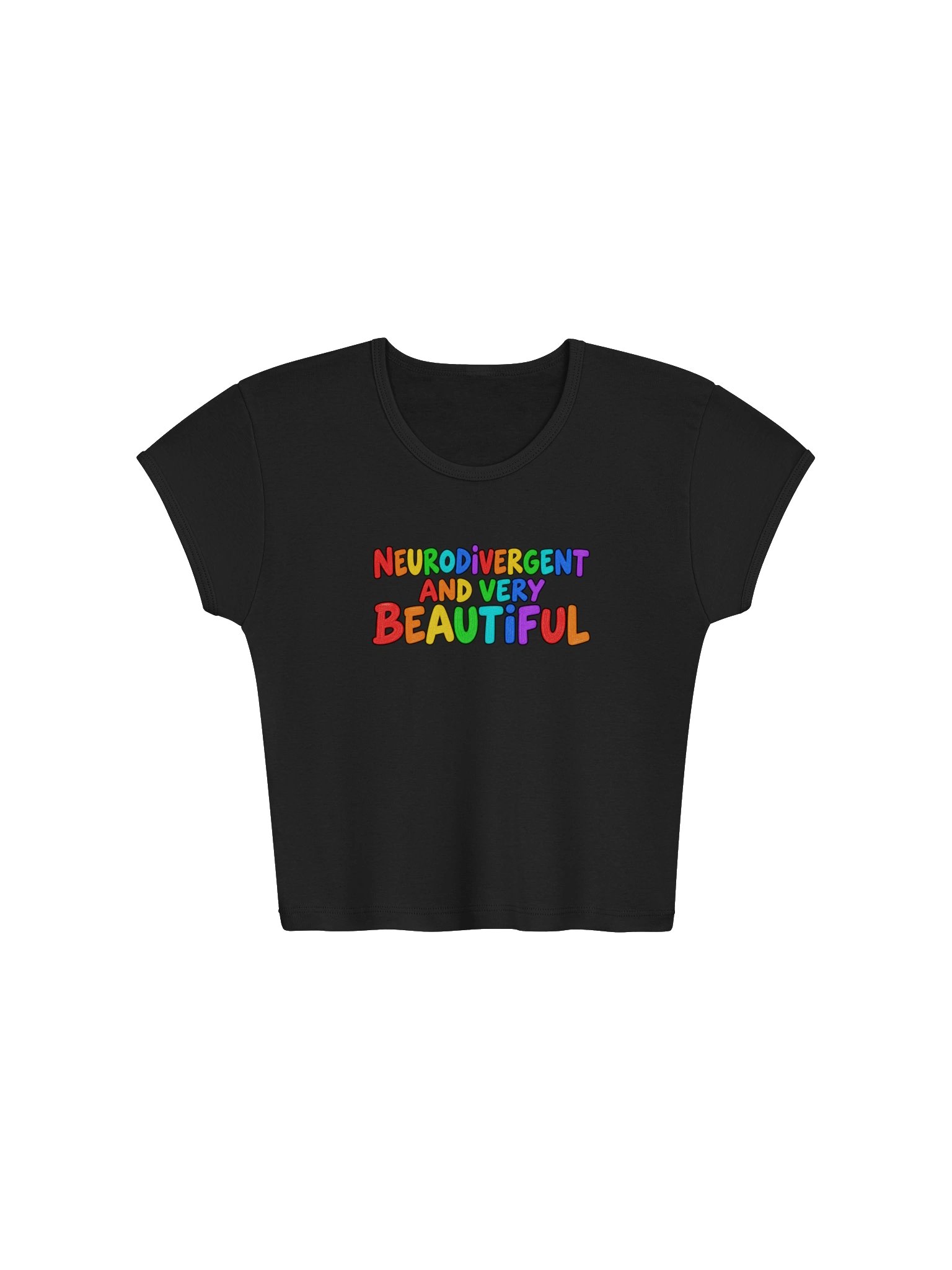 'Neurodivergent and very beautiful' crop Tee product image (1)