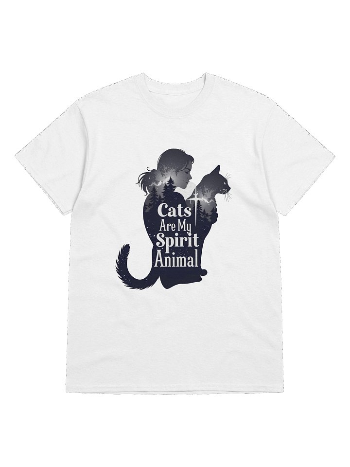 'Cats Are My Spirit Animal' Silhouette Tee - Spiritual Cat Lover Shirt product image (2)