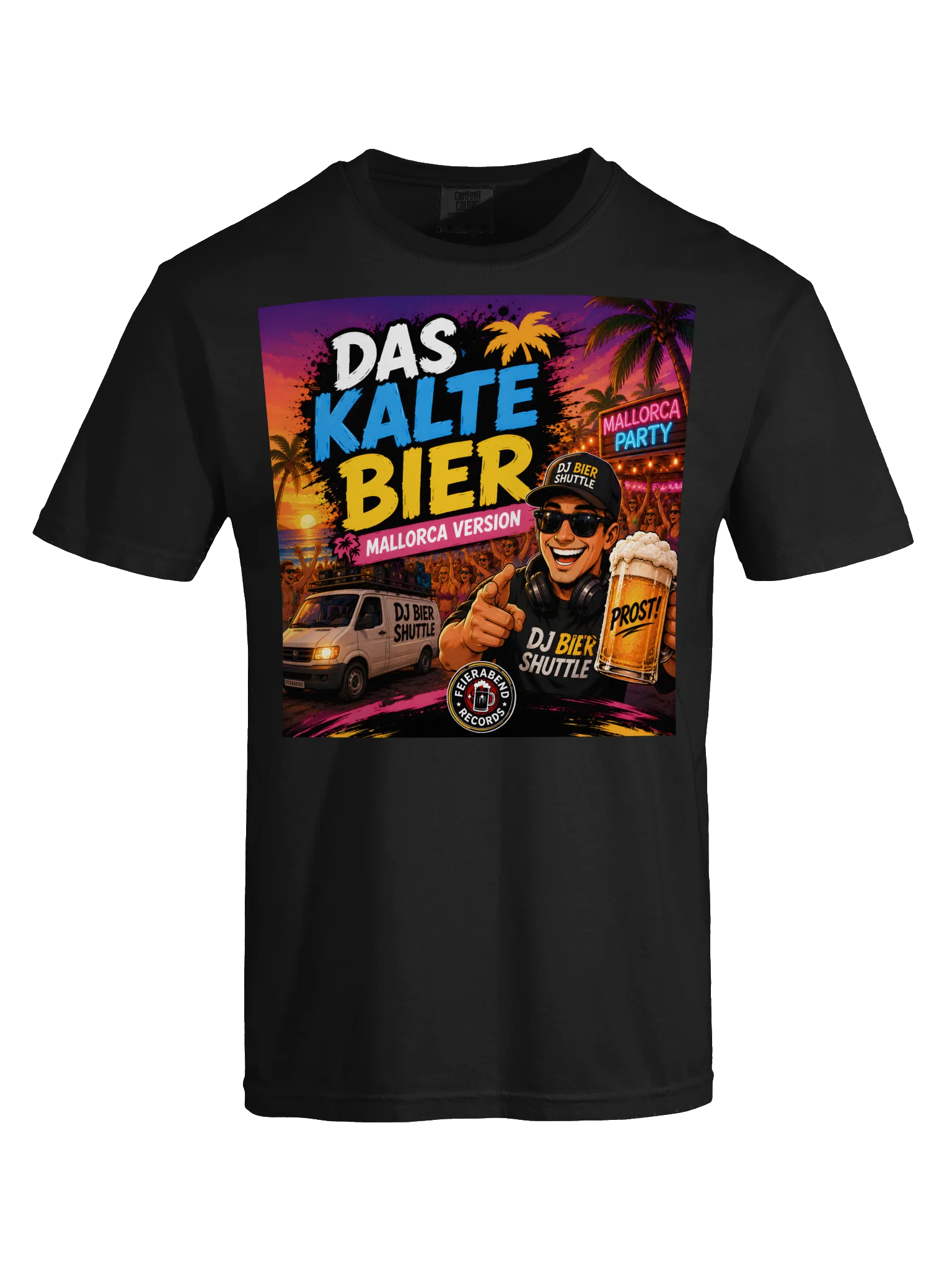 DJ Beer Shuttle T-Shirt black "Das kalte Bier - Mallorca Version" product image (5)