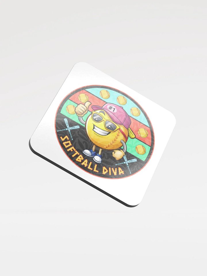 Softball Diva Thumbs Up Cork Coaster product image (2)