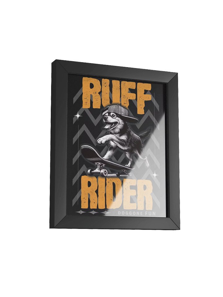 Funny Skateboard Dog Framed Poster – Ruff Rider Dog Wall Art product image (9)