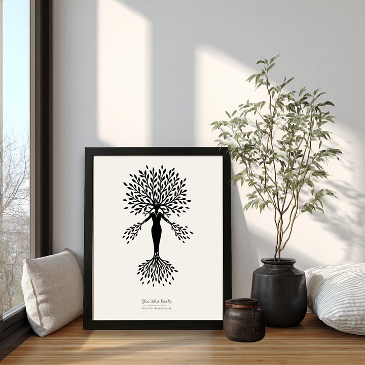 She Who Roots (Divine Feminine Series, Print 1) – Rooted in Self-Love | Tree of Life Art Print product image (1)