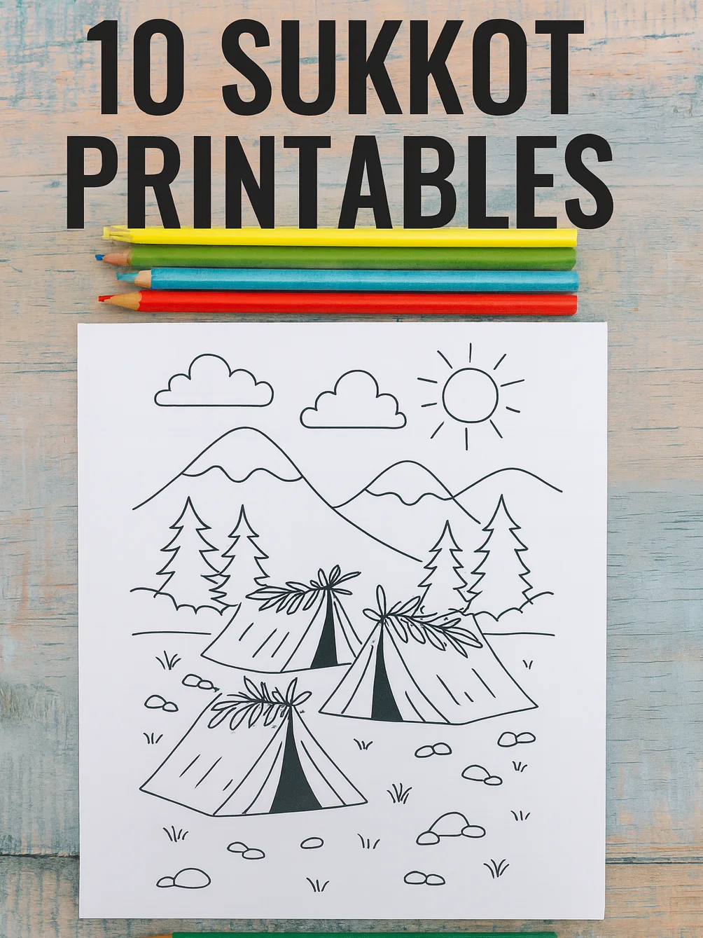 10 Sukkot Coloring Pages for Kids and Families (Members) product image (1)