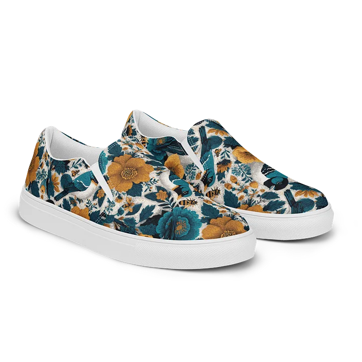 Whimsical Aviary Linocut Slip-Ons product image (2)