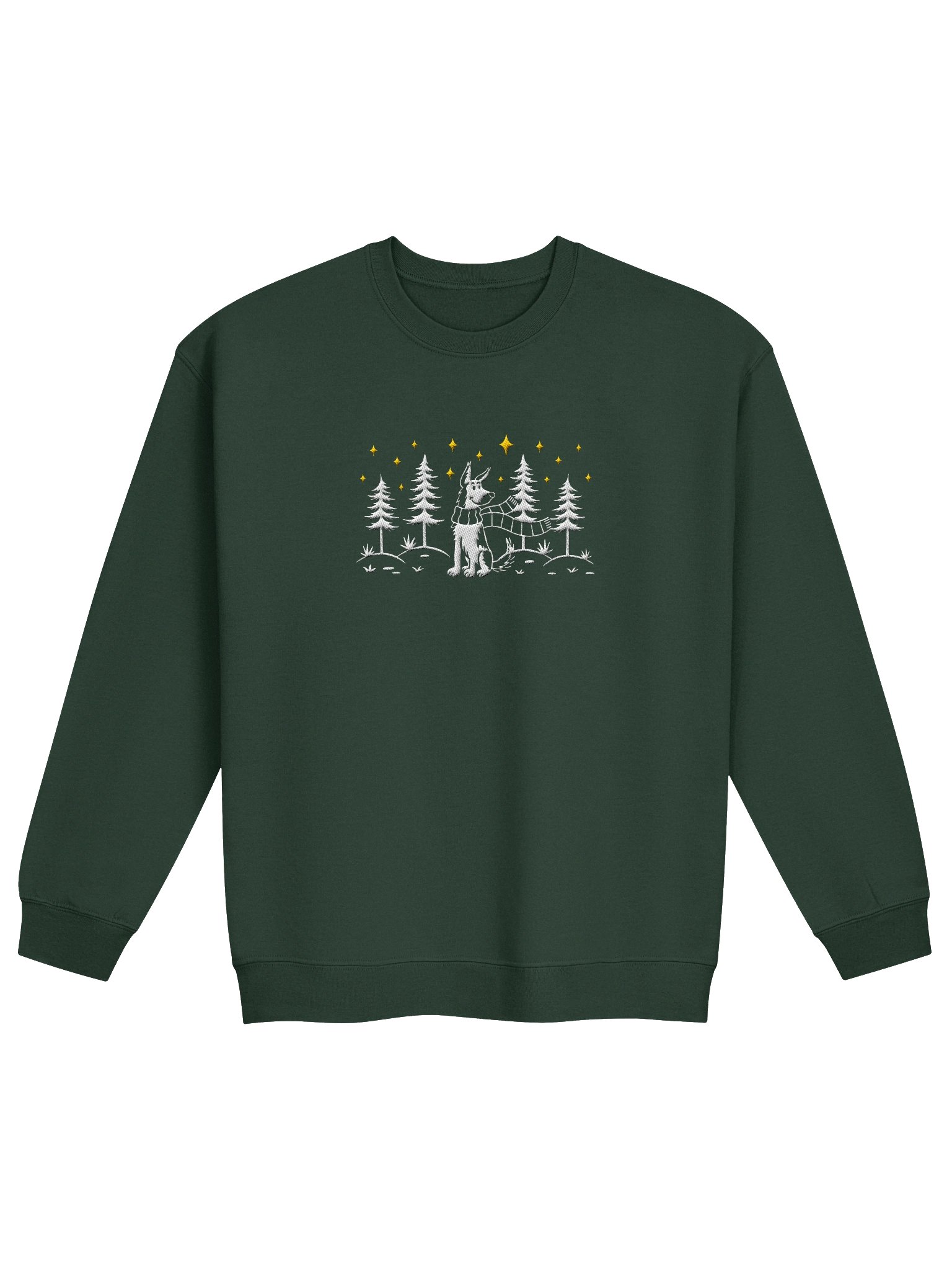 German Shepherd Winter/Christmas Line Art Design Embroidered Sweatshirt product image (9)