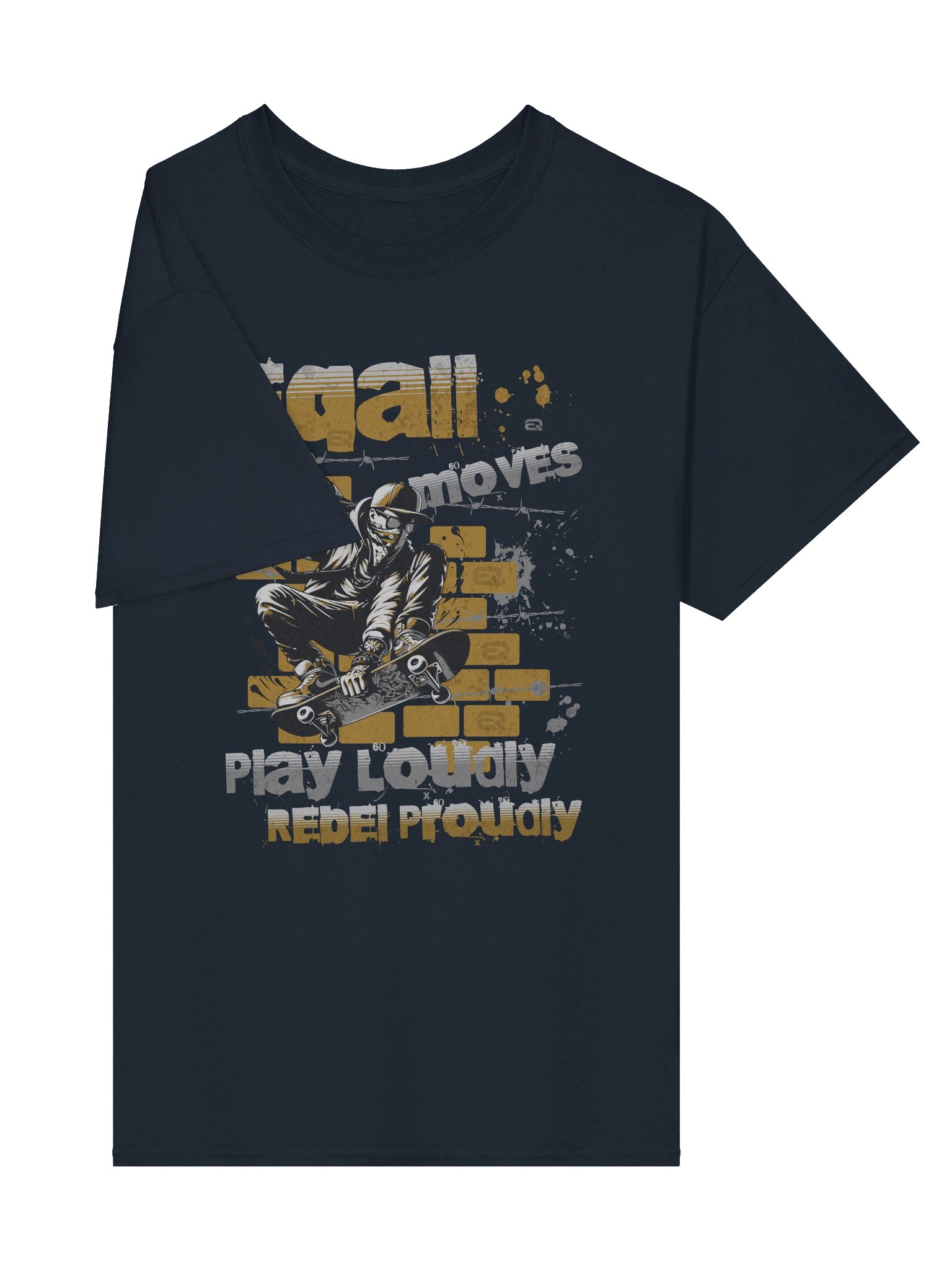 Urban Cool Skater Moves Heavyweight 100% Cotton T-shirt by EQALL® Originals_Mustard_Grey product image (4)