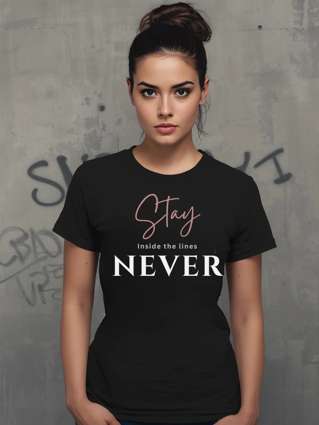Stay Inside the Lines Never Tee| Gothic Tattoo-Style By Inkthorn Studio product image (1)