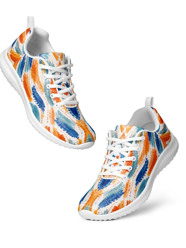 Tribal Fusion: Vibrant Azure & Amber Women's Sneakers product image (4)