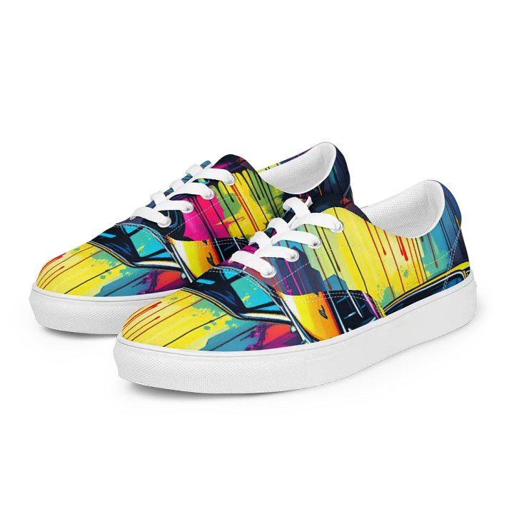 Pop Art Christine the car, women's Lace-Up Canvas Shoes product image (2)