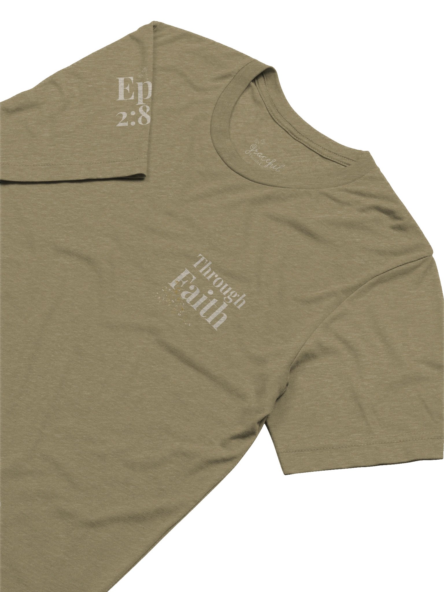 Through Faith Tee – Ephesians 2:8‑9 (Dark) \| By Grace Capsule product image (6)