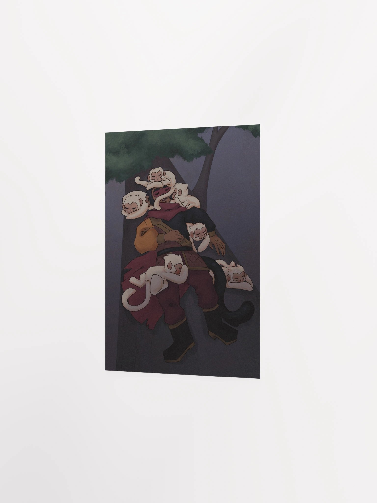 Macaque sleeping print product image (2)