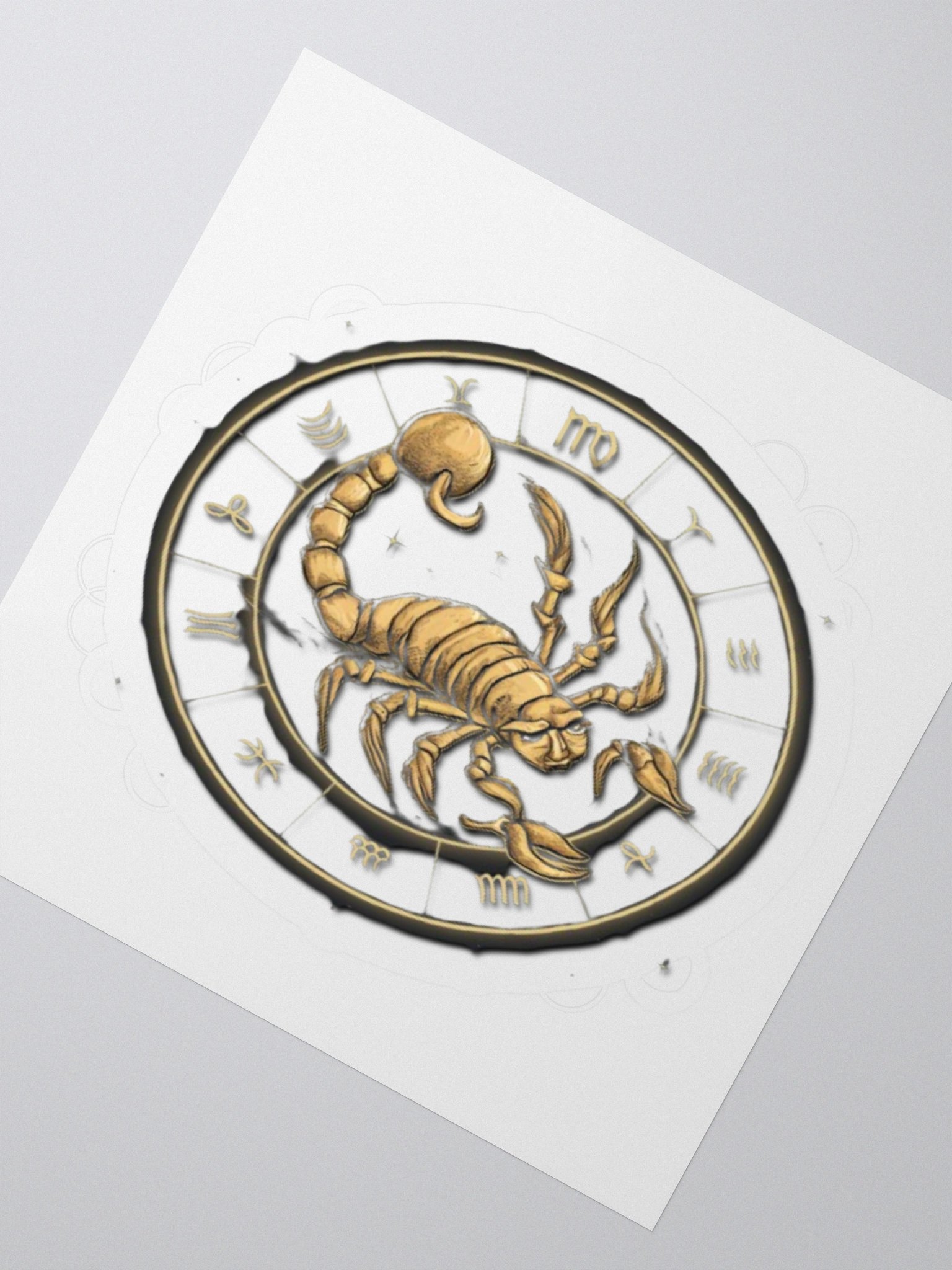 Exclusive Scorpio Zodiac Sticker: Gold Scorpion with Zodiac Wheel - Perfect for Astrology Enthusiasts and Unique Gifts! product image (4)