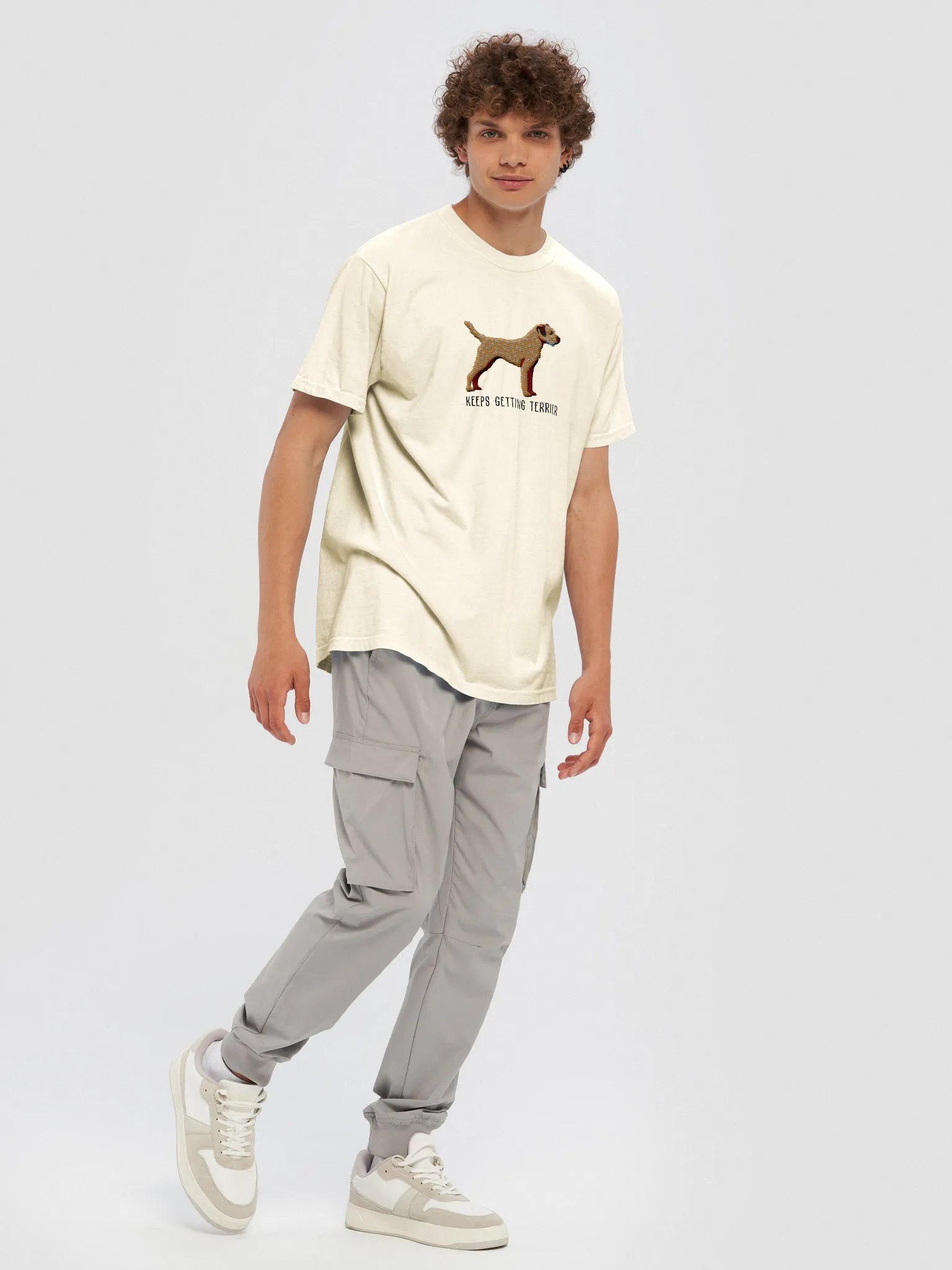 Keeps Getting Terrier T-Shirt(Embroidered) of a Border Terrier product image (9)