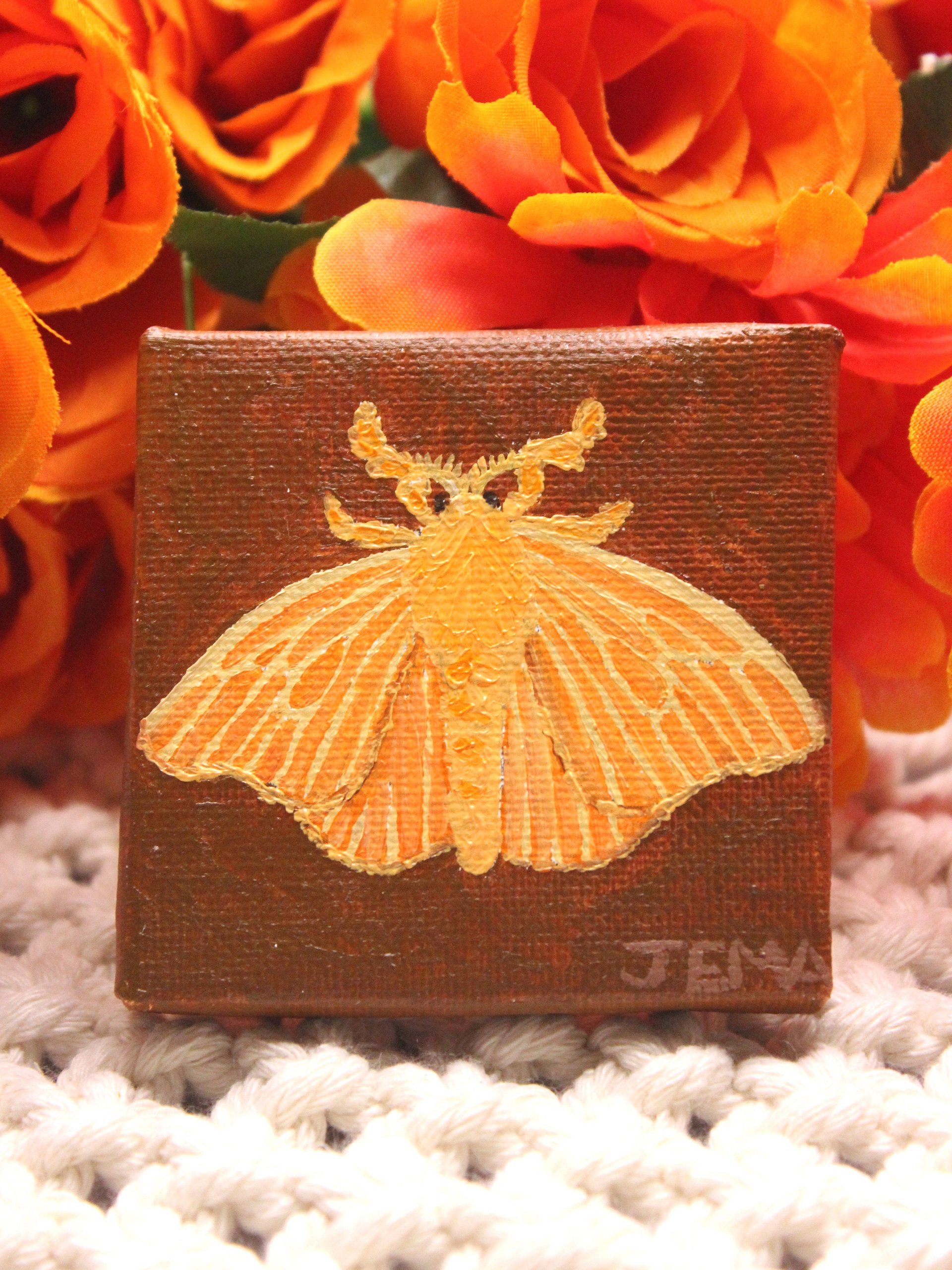 Acraga Coa Moth Mini Oil Painting product image (1)