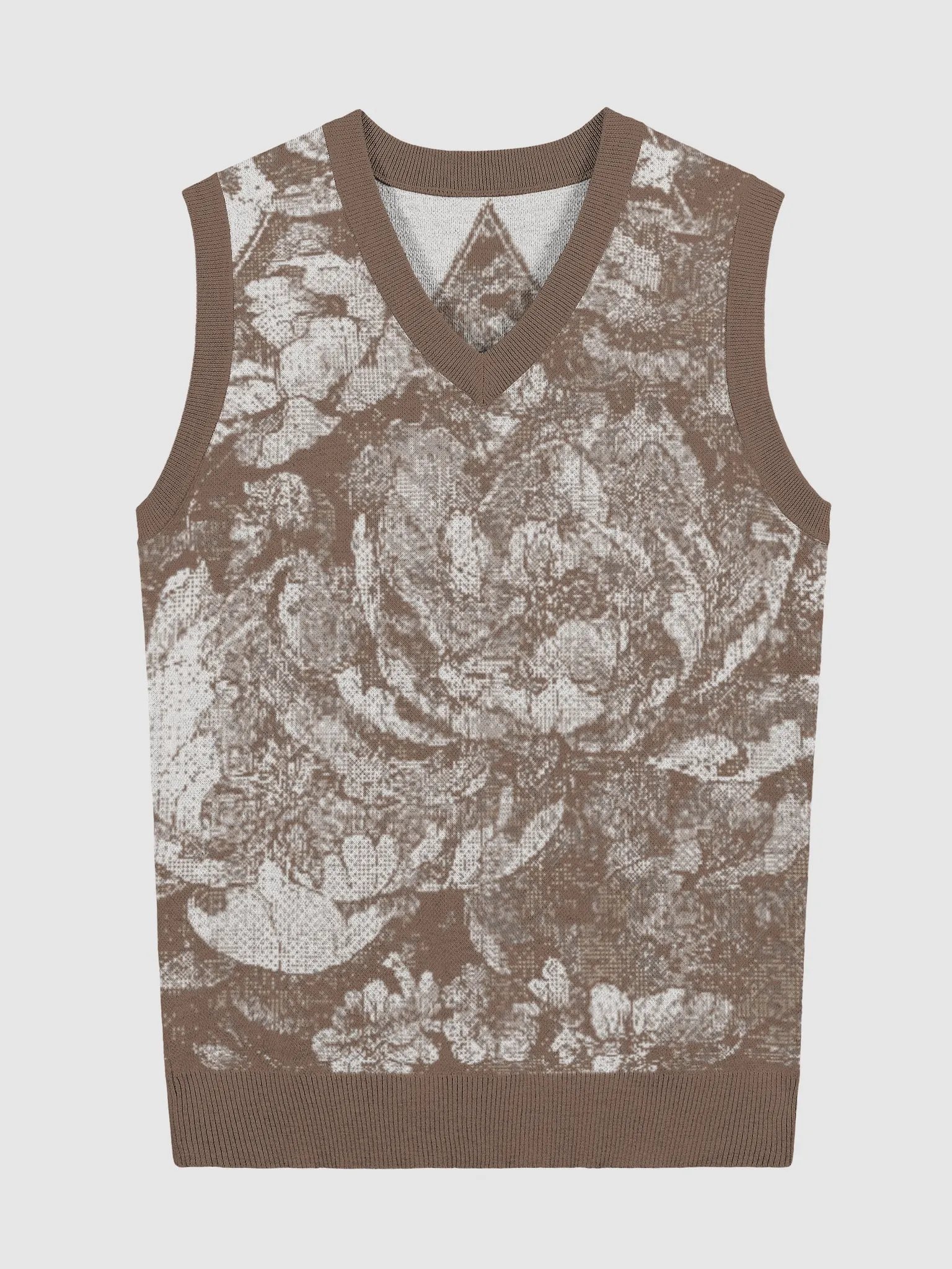 Floral Bliss III Knitted V-Neck Vest product image (1)