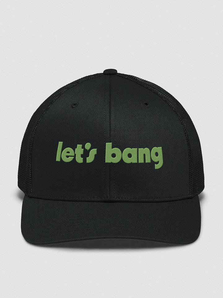 let's bang. black/green, trucker hat product image (1)