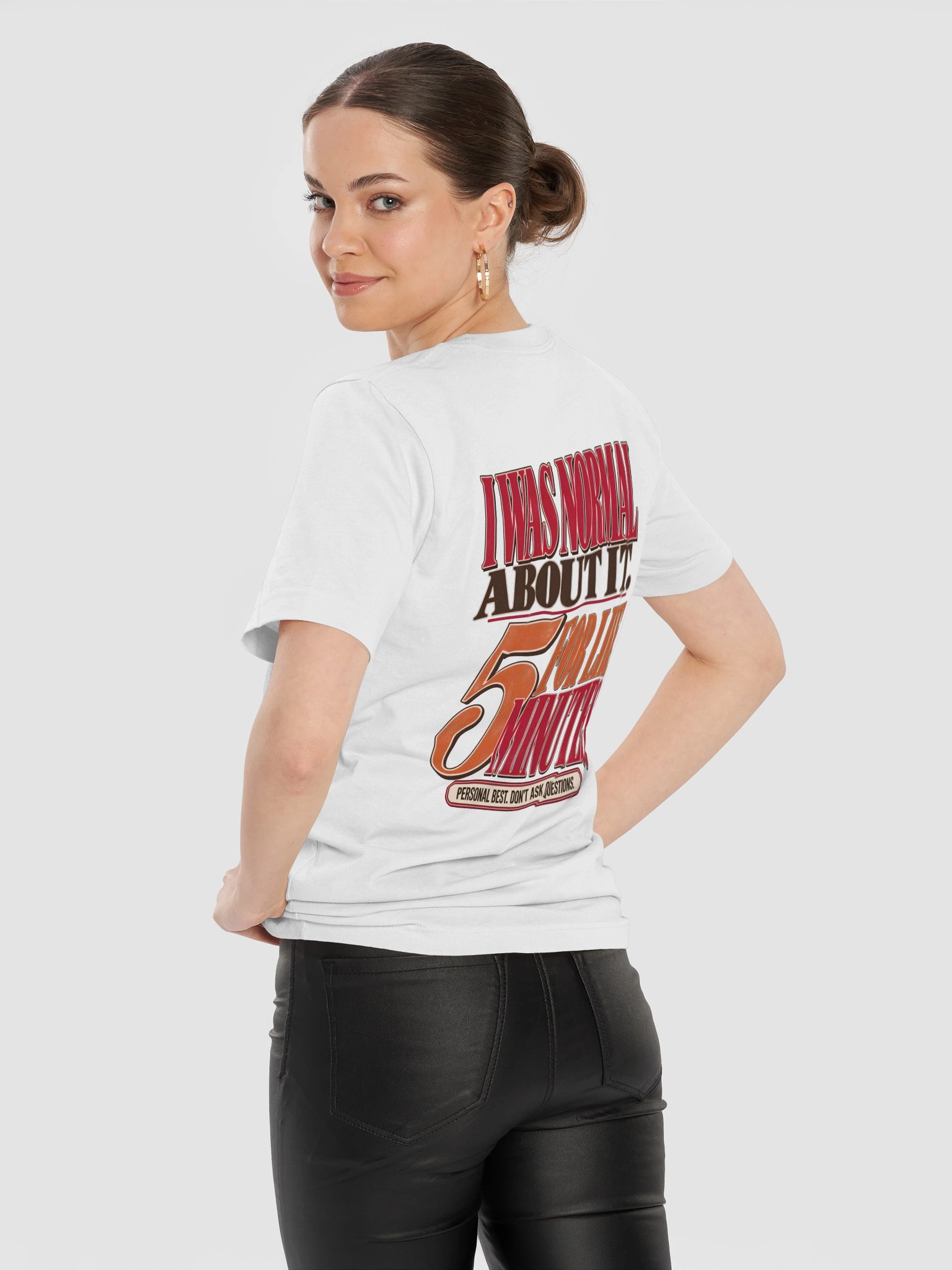 I Was Normal About It for 5 Minutes – Funny Overthinking Graphic T-Shirt for Women product image (4)
