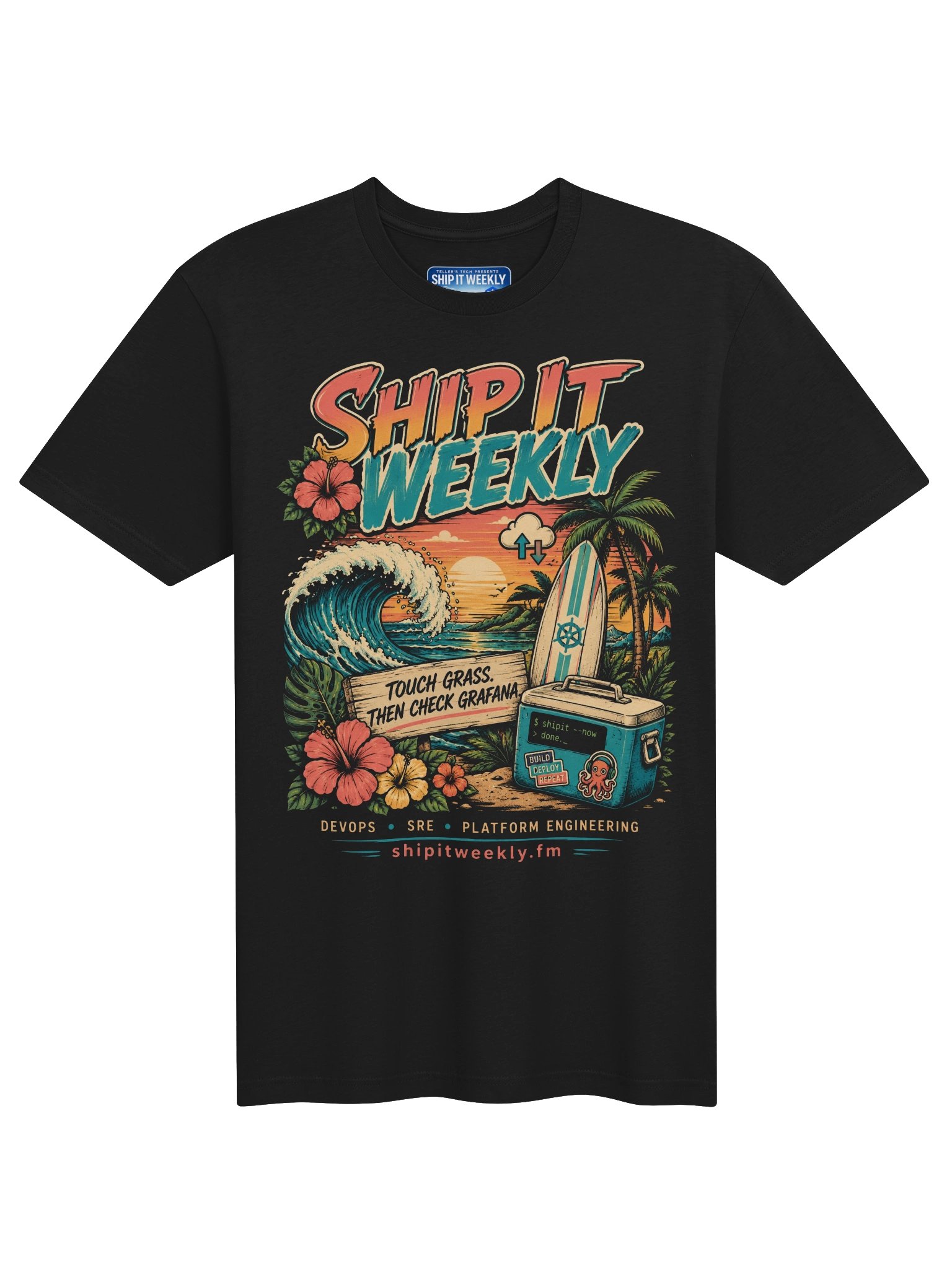 Touch Grass, Then Check Grafana | Ship It Weekly DevOps Tee product image (1)