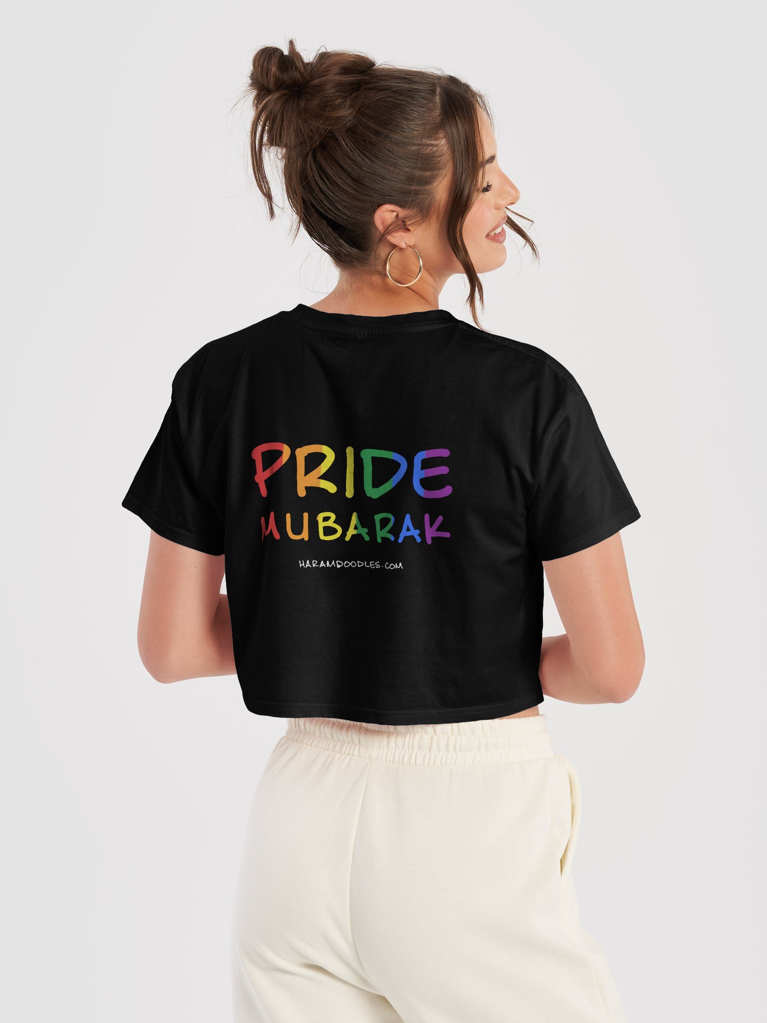 Pride Mubarak Rainbow Flag Crop T-Shirt product image (6)
