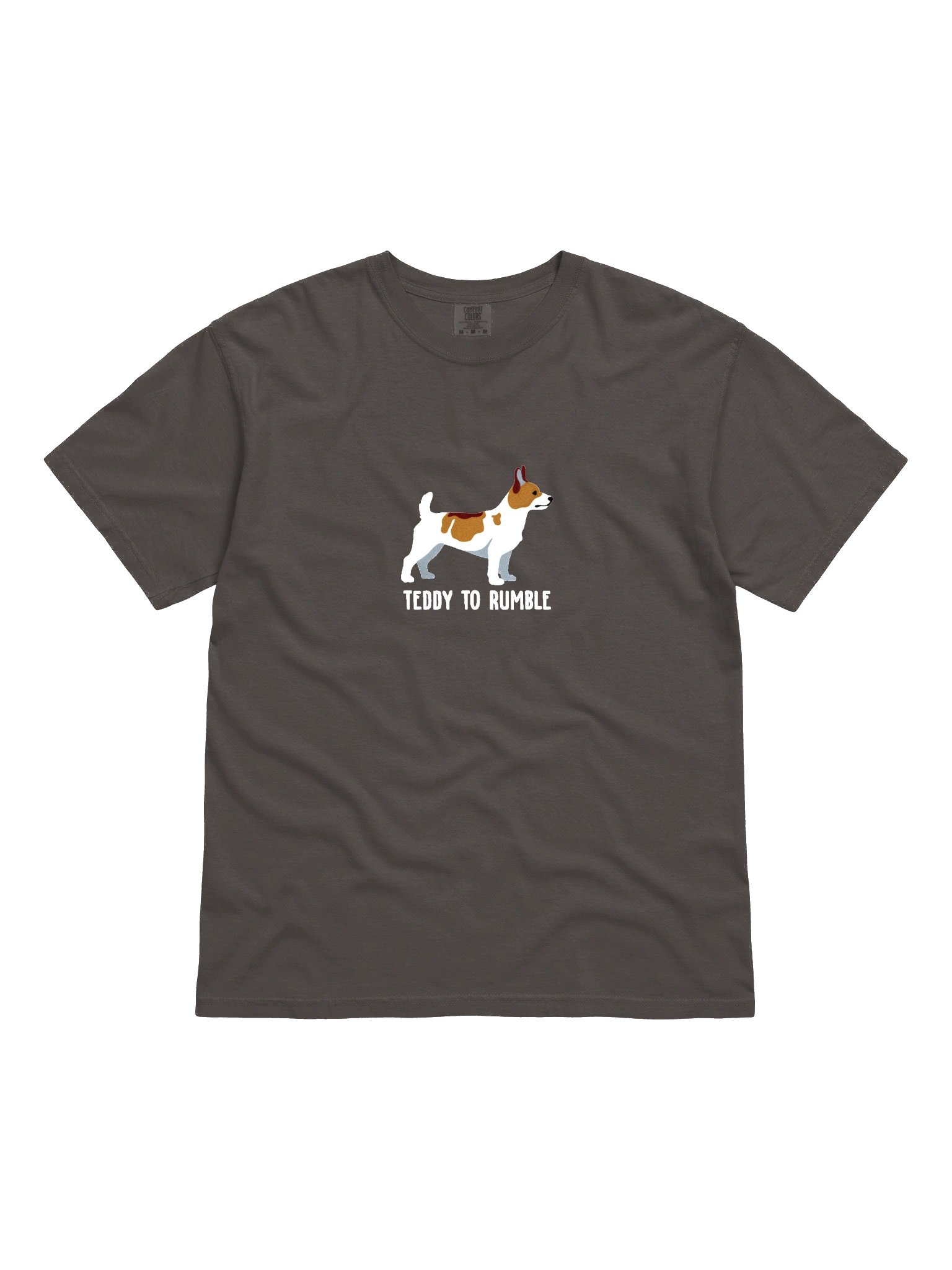 Teddy to Rumble T-Shirt(Embroidered) of a Teddy Roosevelt Terrier(Brown & White) product image (4)