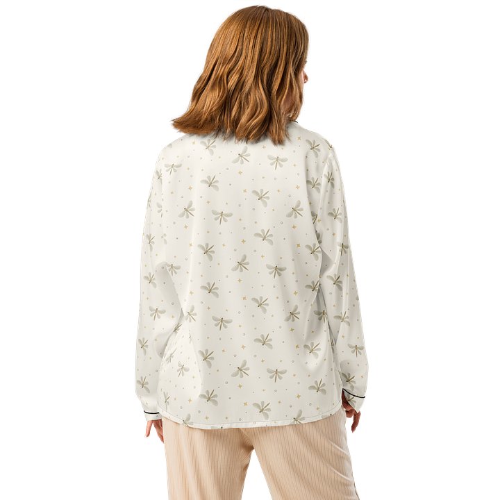 Serene Dragonflies Ladies Long Sleeved Pajama Top product image (2)
