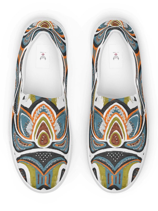 Women's Sleeping Flower Garden Painted Canvas Slip-On Shoes product image (2)