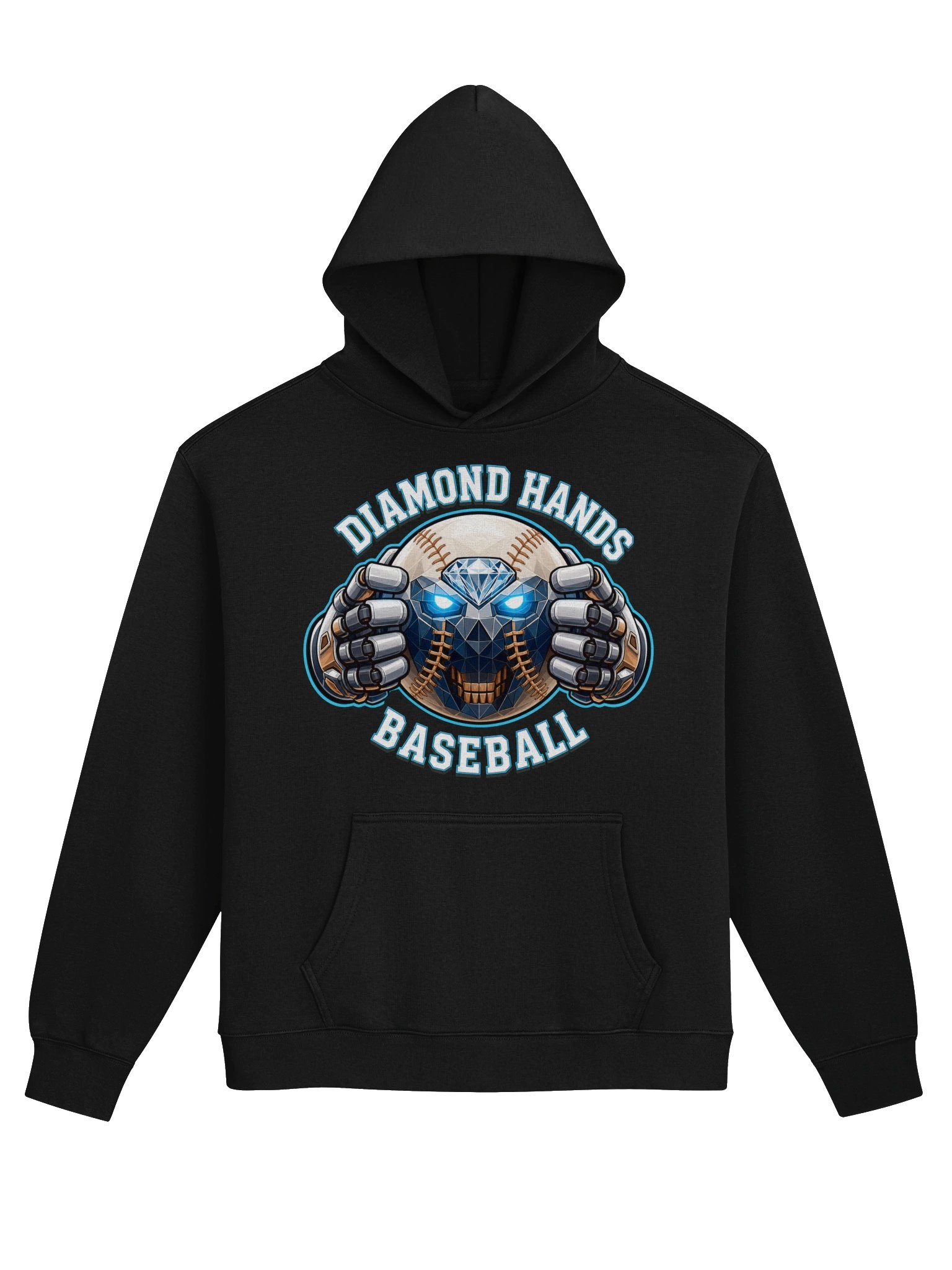 Diamond Hands Baseball Cyborg Skull Hoodie product image (1)