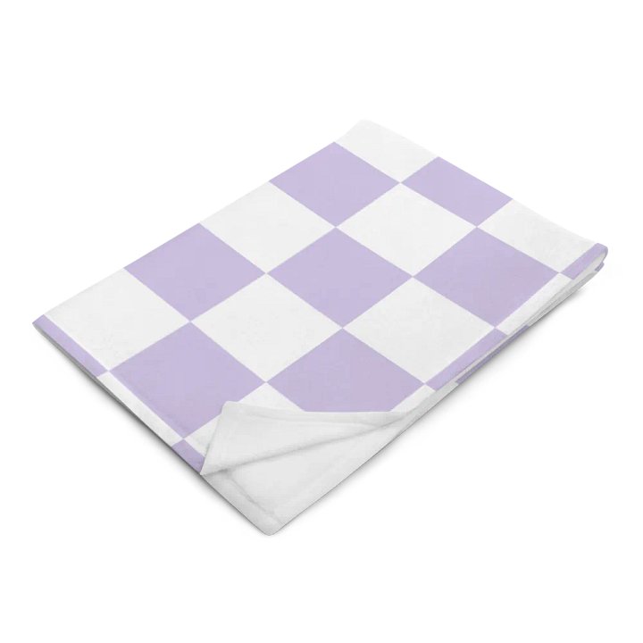 Squares White and Lilac/Throw Blanket by Allcolor product image (2)