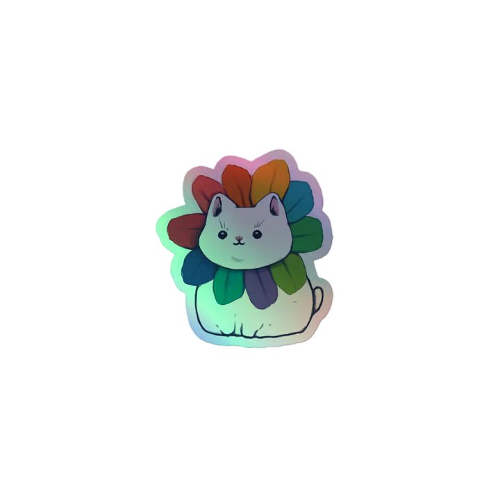 Rainbows are cool and so are cats (Kiss-Cut Holographic Sticker) product image (1)