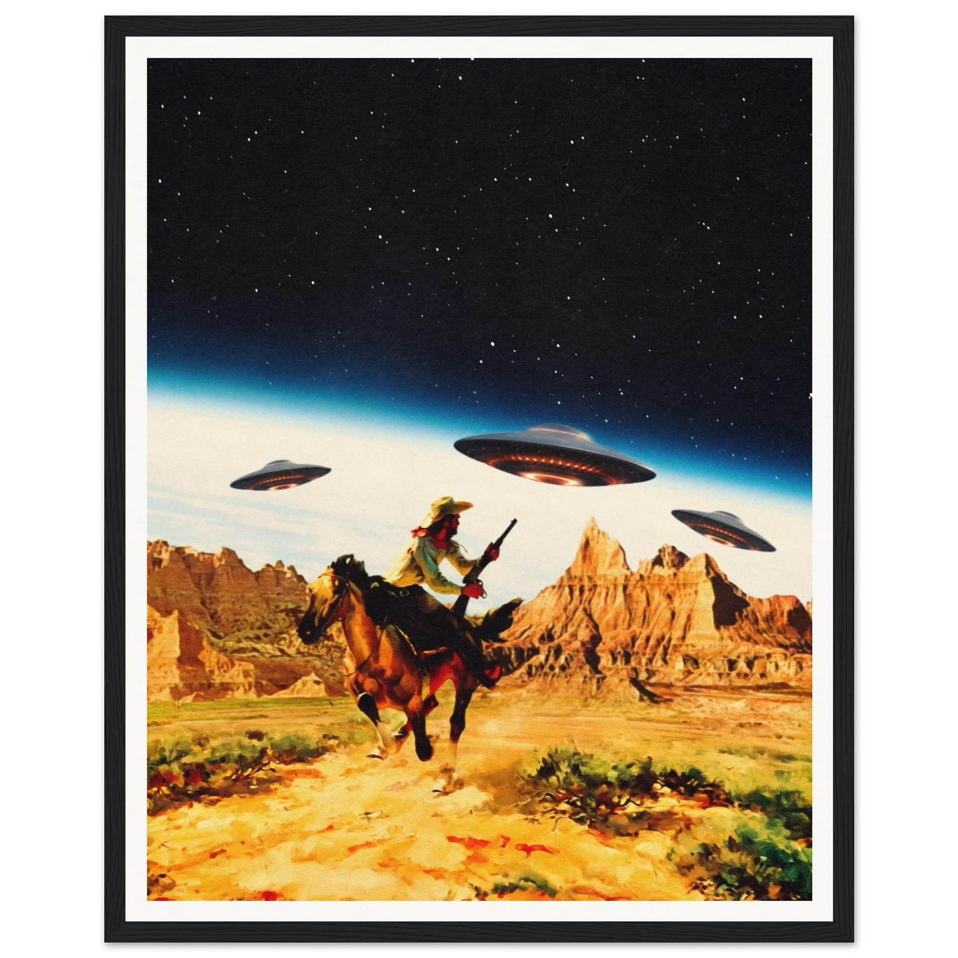UFO Space Chase Wall Art