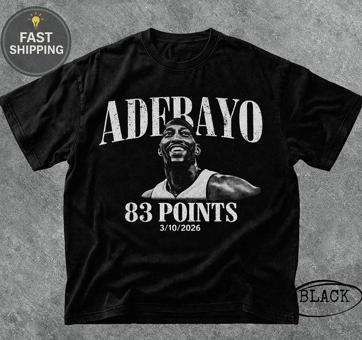 Bam Adebayo 83 Points Shirt - March 10 2026 Miami Basketball Tee - Vintage Adebayo 83 Score Graphic T-Shirt product image (1)