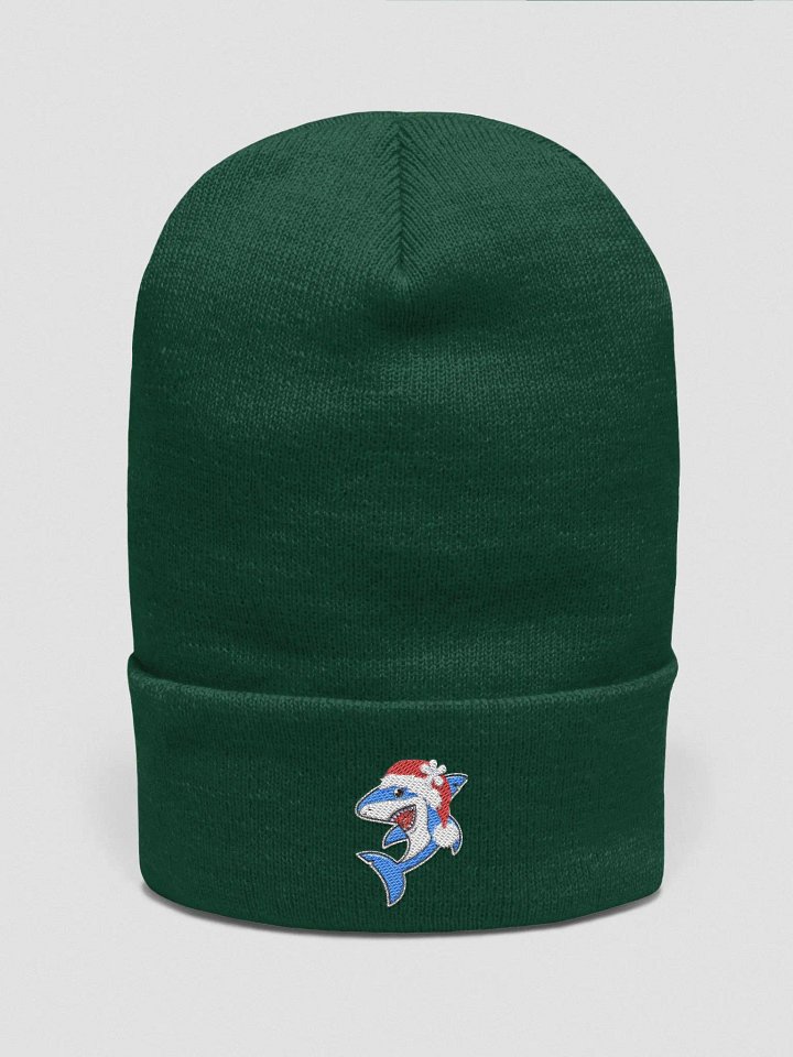 Santa Sharky Embroidered Cuffed Beanie product image (2)