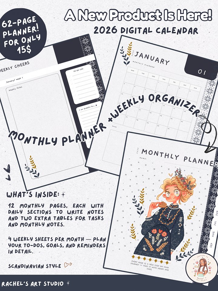 Scandinavian Style Monthly Planner product image (1)