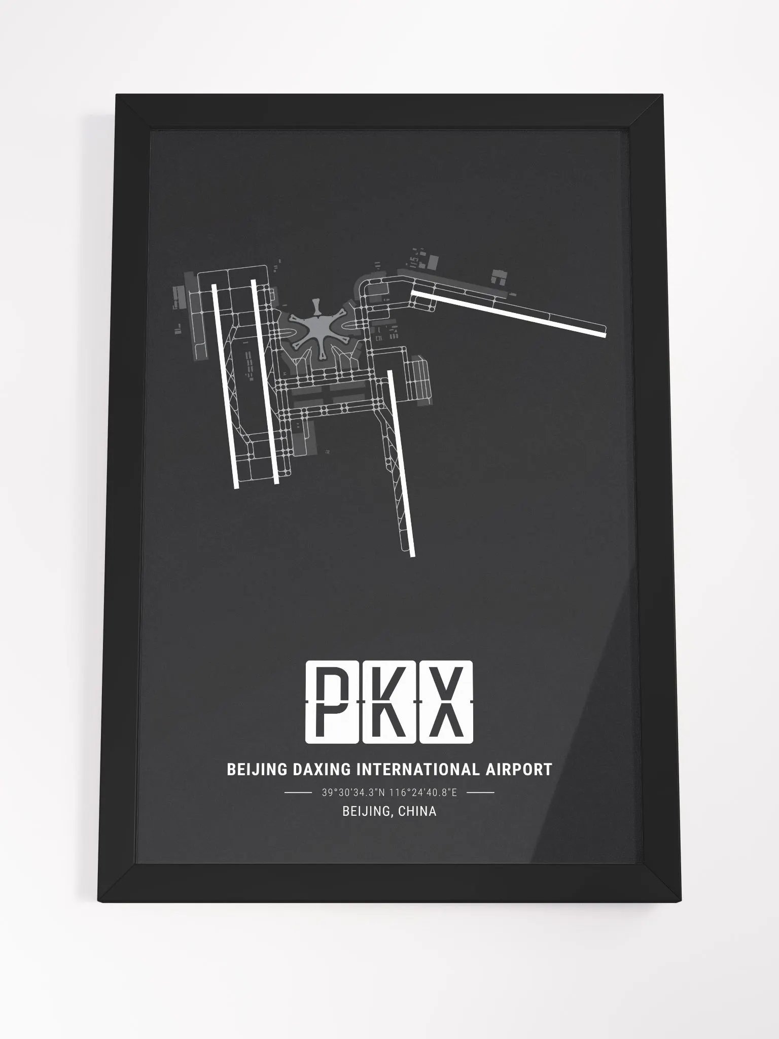 Framed Airport PKX Premium Map On Matt Paper product image (4)